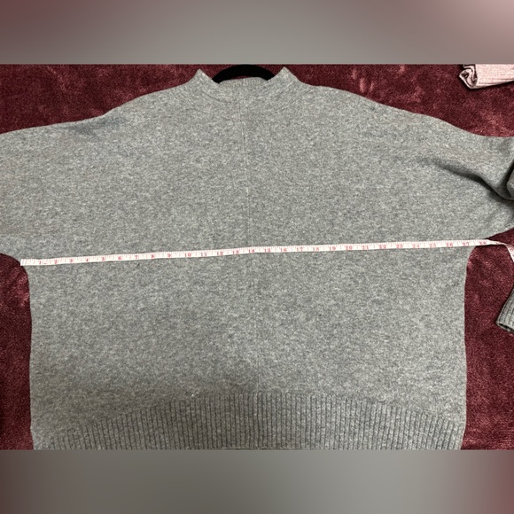 LOFT Mock Neck Dolman Sweater Gray - Picture 7 of 8